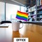 G128 12 Pack Handheld LGBT Rainbow Pride Stick Flags | 4x6 In | Printed 150D Polyester, Social Flag, Solid Plastic Stick, Spear White Tip
